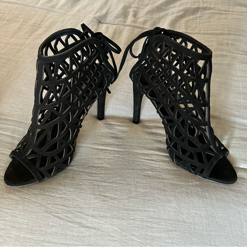 Zara Caged Heels Sz 7 1/2